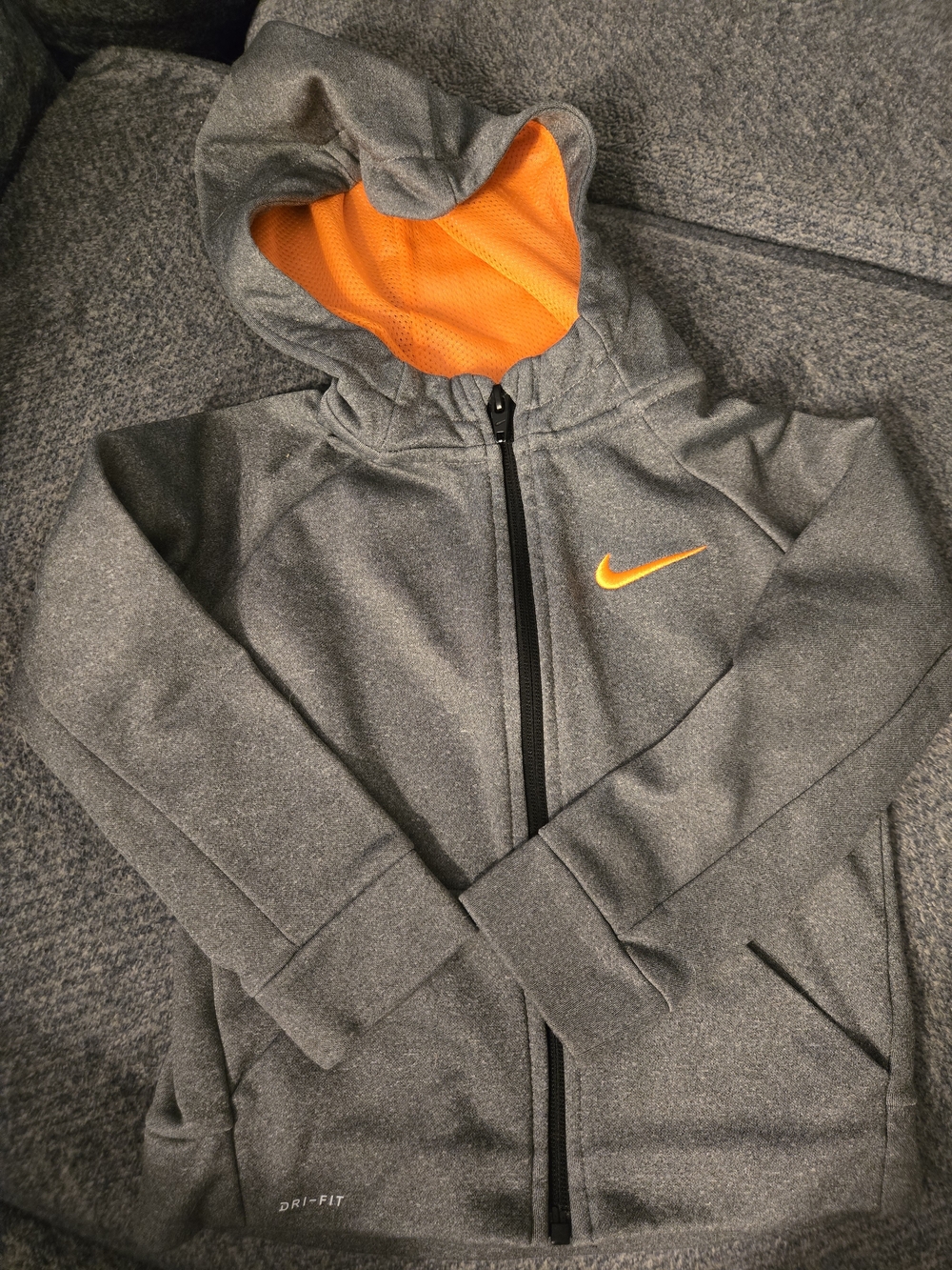 Nike Gray Hoodie with Orange Lining